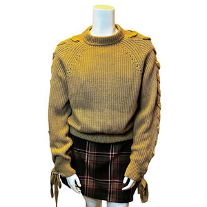 Women's H&M Ribbon Sleeve Knit Sweater, 12, Chunky Pullover